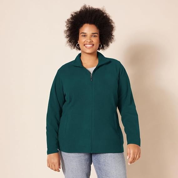 Green Zip-Up Fleece Jacket image 3